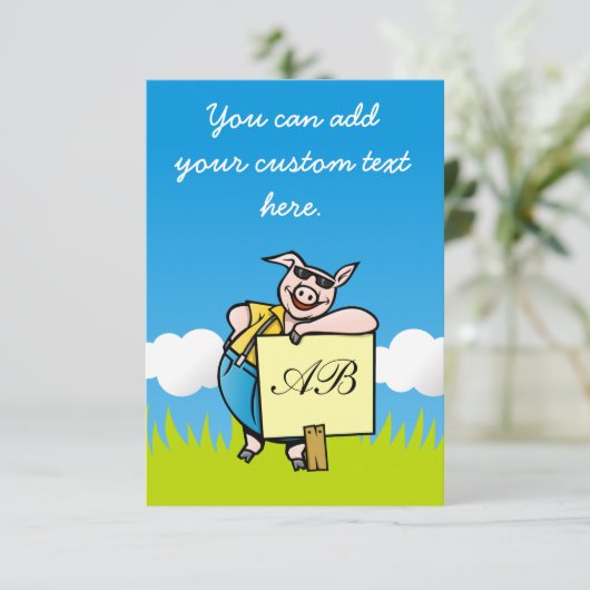 Pig with Sign (Standing Front)