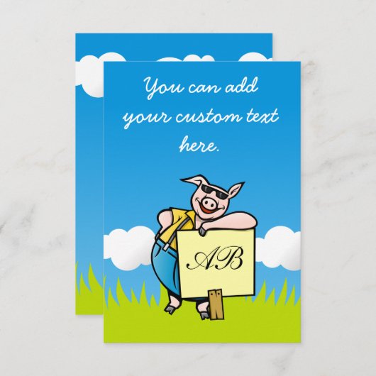 Pig with Sign (Front/Back)