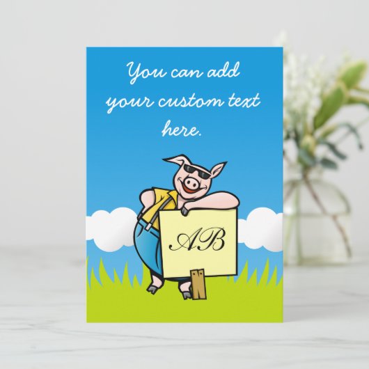 Pig with Sign (Standing Front)