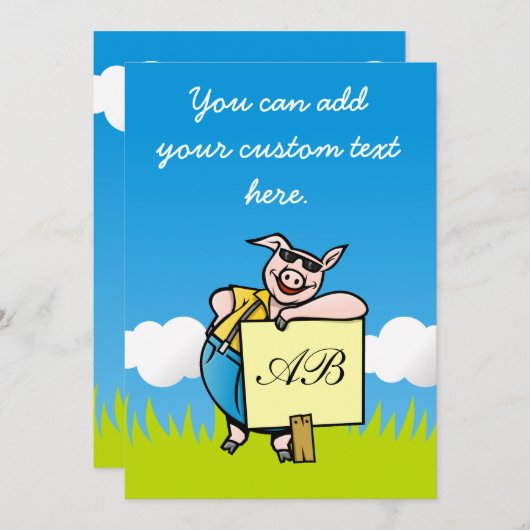 Pig with Sign (Front/Back)