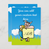 Pig with Sign (Front/Back)