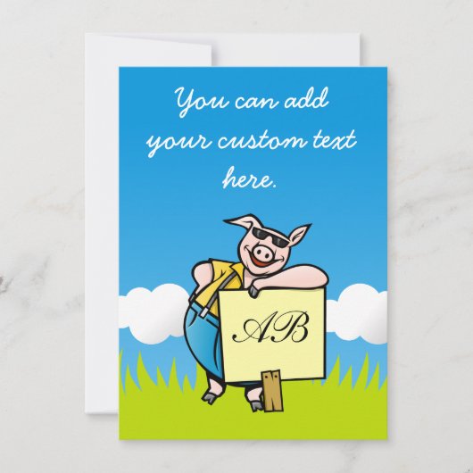 Pig with Sign (Front)