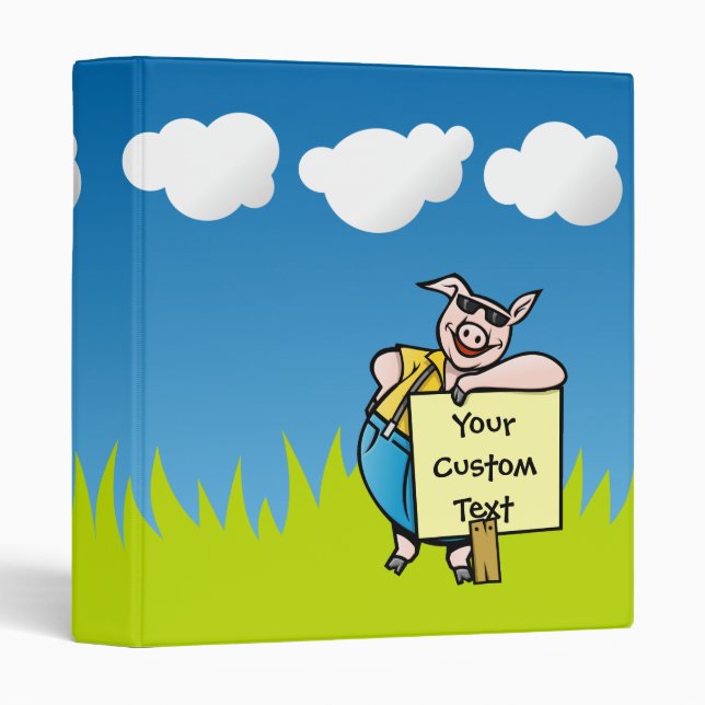 Pig with sign 3 ring binder (Front/Spine)