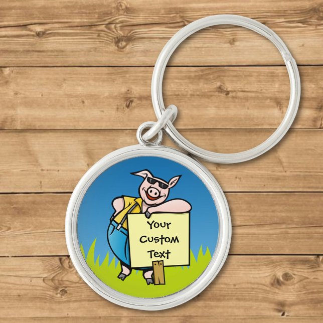 Pig with sign keychain (Creator Uploaded)