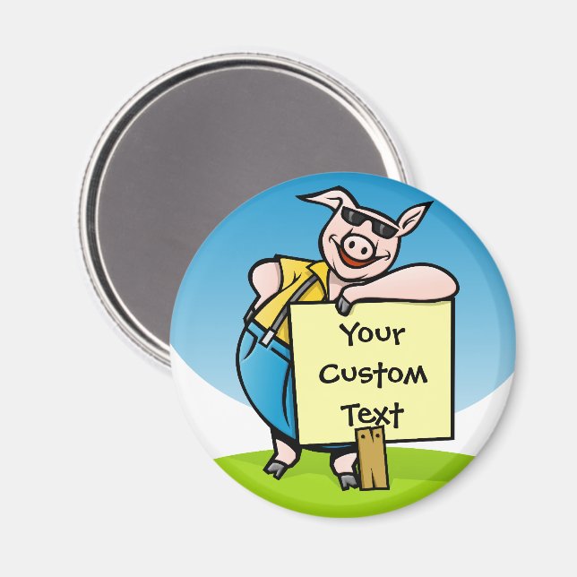 Pig with sign magnet (Front/Back)