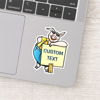 Pig with Sign Sticker