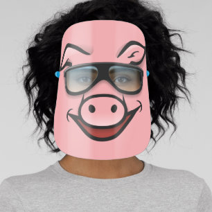 Pig with Sunglasses Face Shield