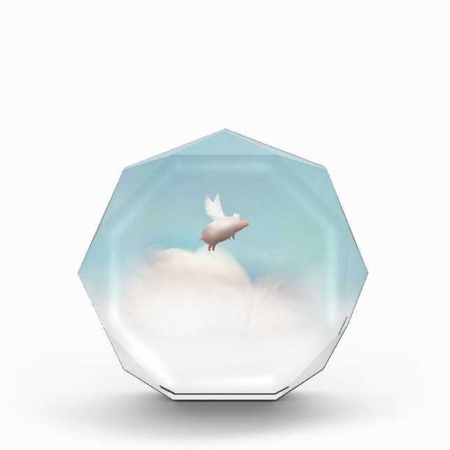 pig with wings acrylic award (Front)