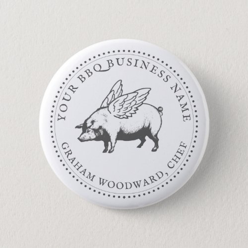 Pig With Wings BBQ Barbecue  Button