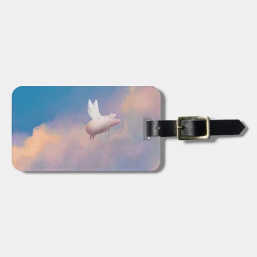 pig with wings luggage tag