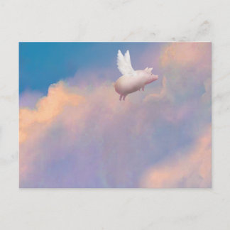 pig with wings postcard