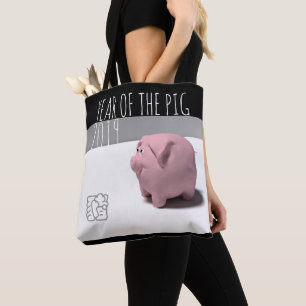 PIg Year 2019 Original 3D computer art Tote bag