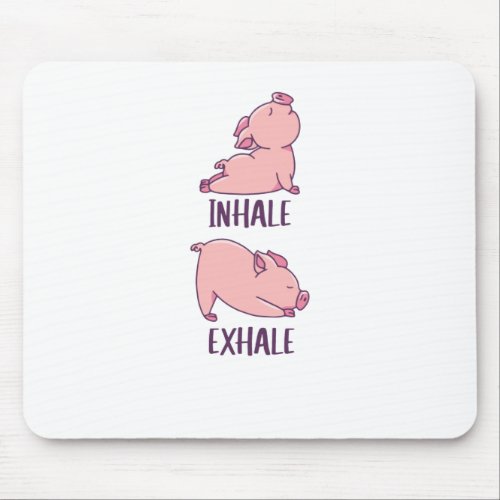 Pig Yoga Cute Pigs Doing Sport inhale exhale Mouse Pad