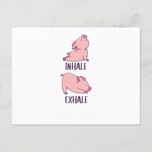 Pig Yoga Cute Pigs Doing Sport inhale exhale Postcard