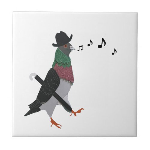 Pigeon About Town  Ceramic Tile