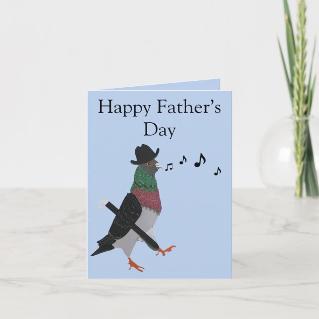Pigeon About Town editable Father’s Day Holiday Card (Front)
