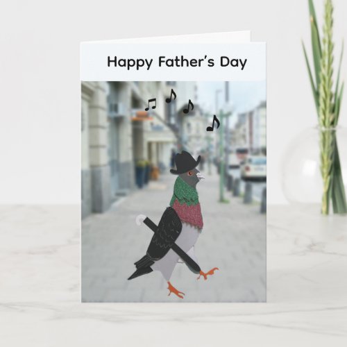 Pigeon About Town Editable Funny Father’s Day  Card