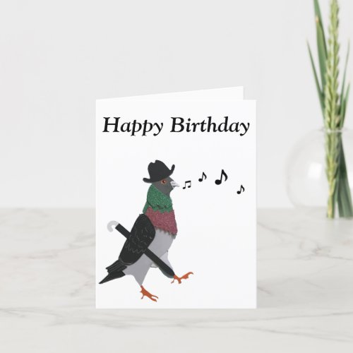 Pigeon About Town editable  Holiday Card