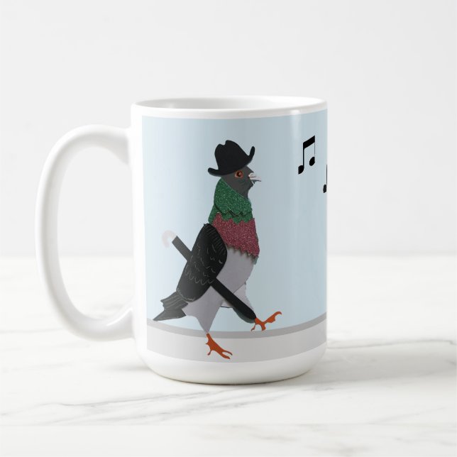 Pigeon About Town Funny  Coffee Mug (Left)