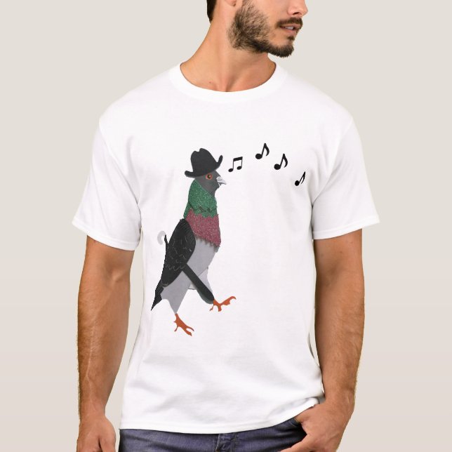 Pigeon About Town Funny   T-Shirt (Front)