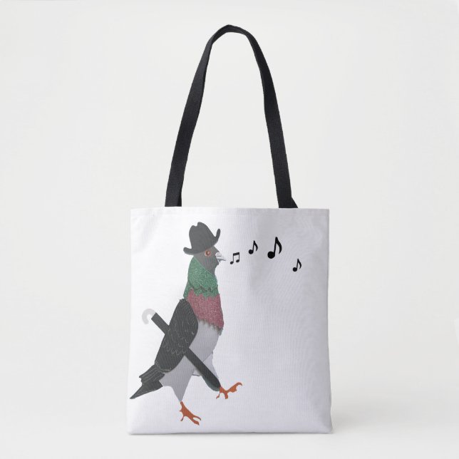 Pigeon About Town Funny Tote Bag (Front)