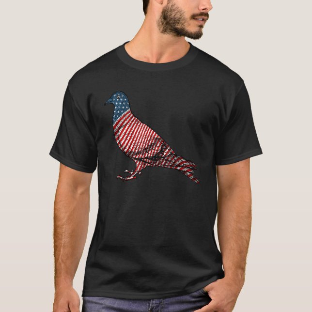 Pigeon Bird 4th Of July Usa Patriotic Pigeon Usa F T-Shirt (Front)