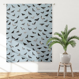 Pigeon Bird Blue Sheer Curtains