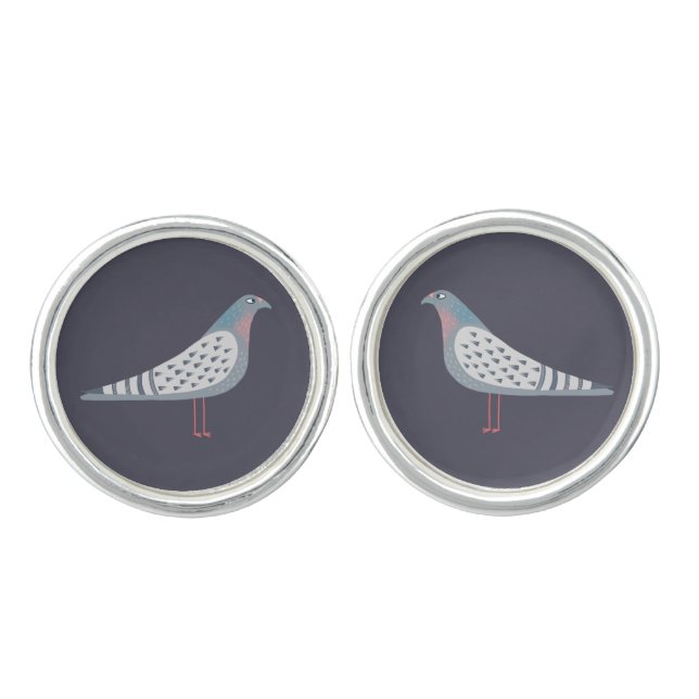 Pigeon Bird Cufflinks (Front)