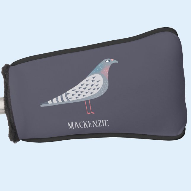 Pigeon Bird Personalized Golf Head Cover (Pigeon fun personalized golf putter cover)