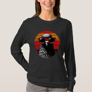 Pigeon Bird Sunglasses Sunset Retro Style Vintage T-Shirt