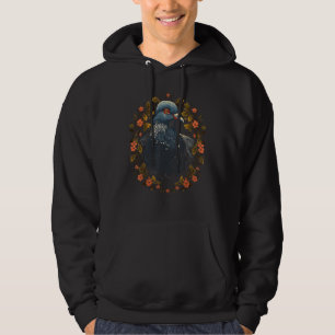 Pigeon Bird Watching Birder Birdwatching Floral De Hoodie