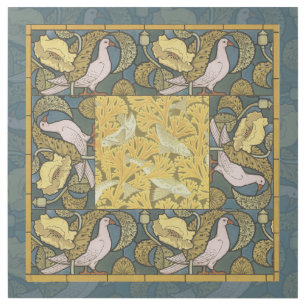 Pigeon Blue Yellow Fish Art Nouveau