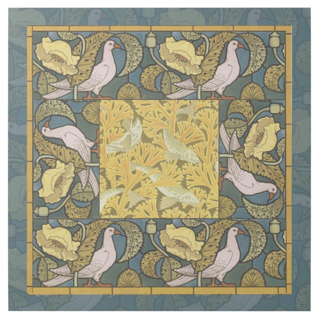 Pigeon Blue Yellow Fish Art Nouveau (Front)
