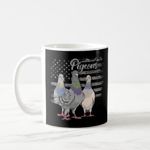 Pigeon Breeder _ Vintage Pigeon US Flag _ Pigeon W Coffee Mug