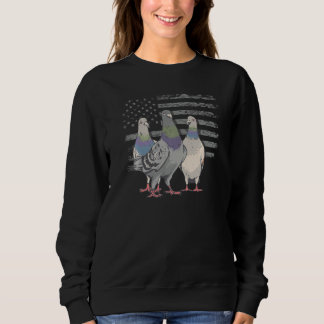 Pigeon Breeder - Vintage Pigeon US Flag - Pigeon W Sweatshirt