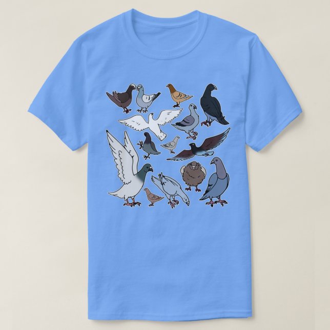 Pigeon breeds bird gift funny racing pigeons 2 T-Shirt (Design Front)