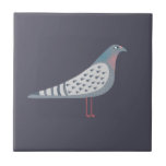 Pigeon Ceramic Tile<br><div class="desc">A pigeon on a dark purple background. Perfect for bird fanciers,  pigeon racers or anyone else who loves these characterful creatures.  Original art by Nic Squirrell.</div>