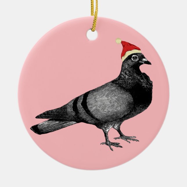 pigeon christmas ceramic tree decoration (Front)