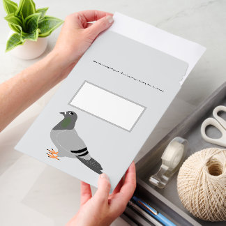 Pigeon Design Any Colour Background Envelope Mailers