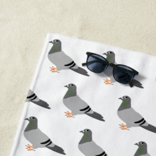 Pigeon Design Beach Towel