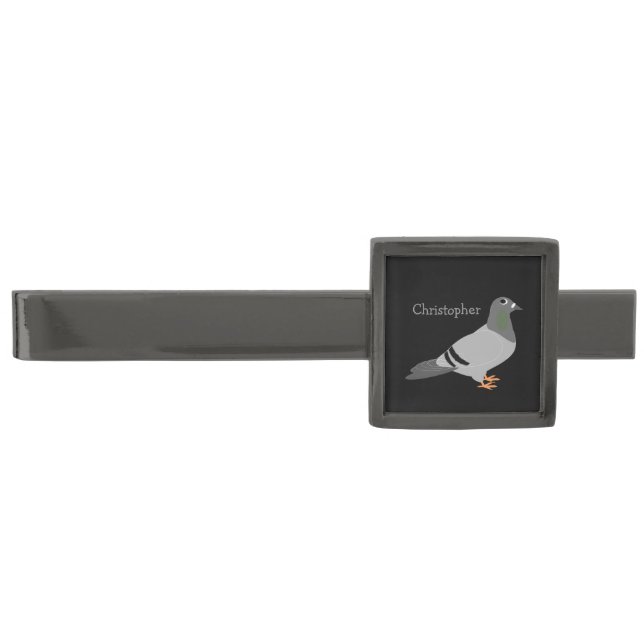 Pigeon Design Gunmetal Finish Tie Bar (Front)