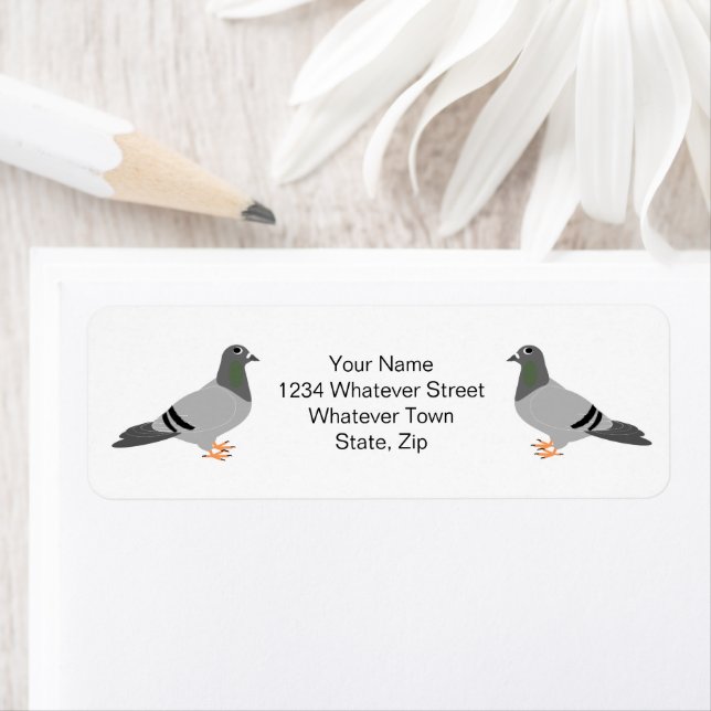 Pigeon Design Return Address Label (Insitu)