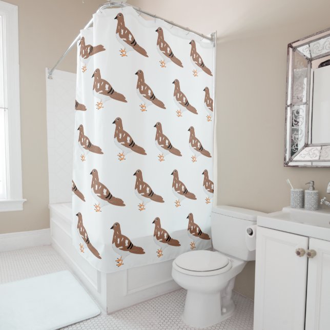 Pigeon Design Shower Curtain (In Situ)