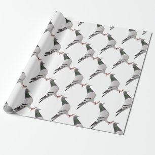 pigeon design wrapping paper