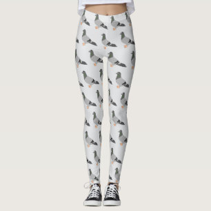 Pigeon Design You Choose Background Colour Leggings