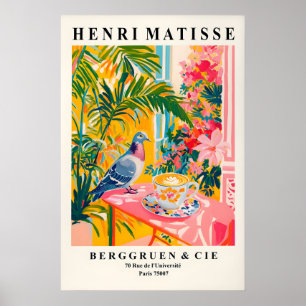 Pigeon Drinking Coffee Art Print Funny Matisse