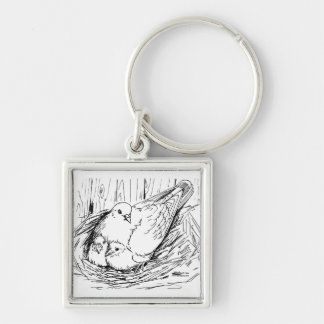 Pigeon Family Keychain