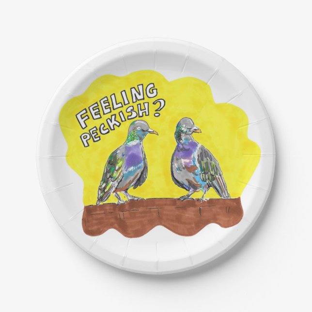 Pigeon fancier party picnic plates bird lover (Front)