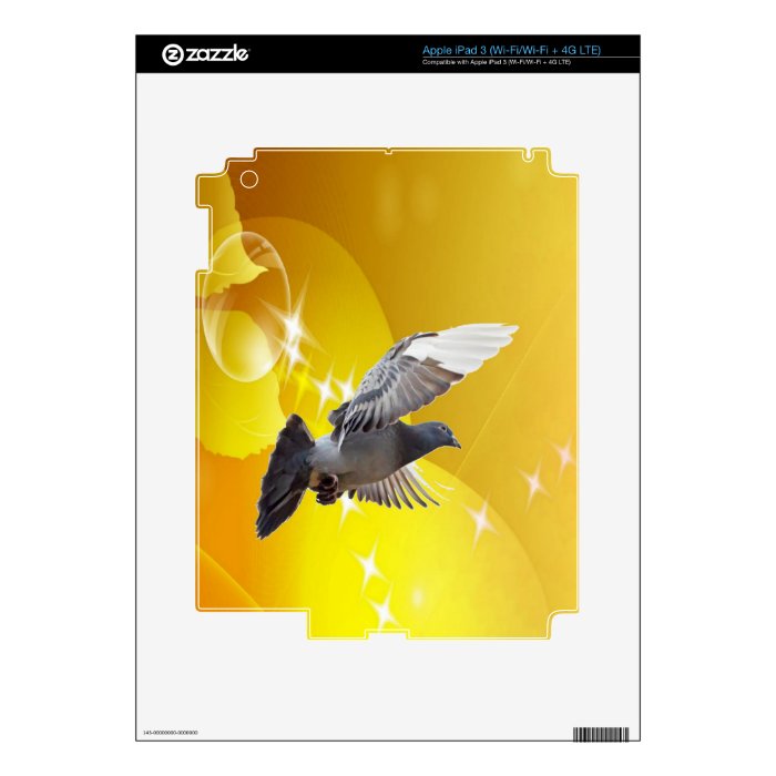 pigeon fly to love joy peace iPad 3 decal