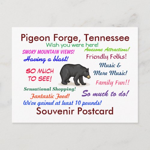 Pigeon Forge Tennessee Postcard